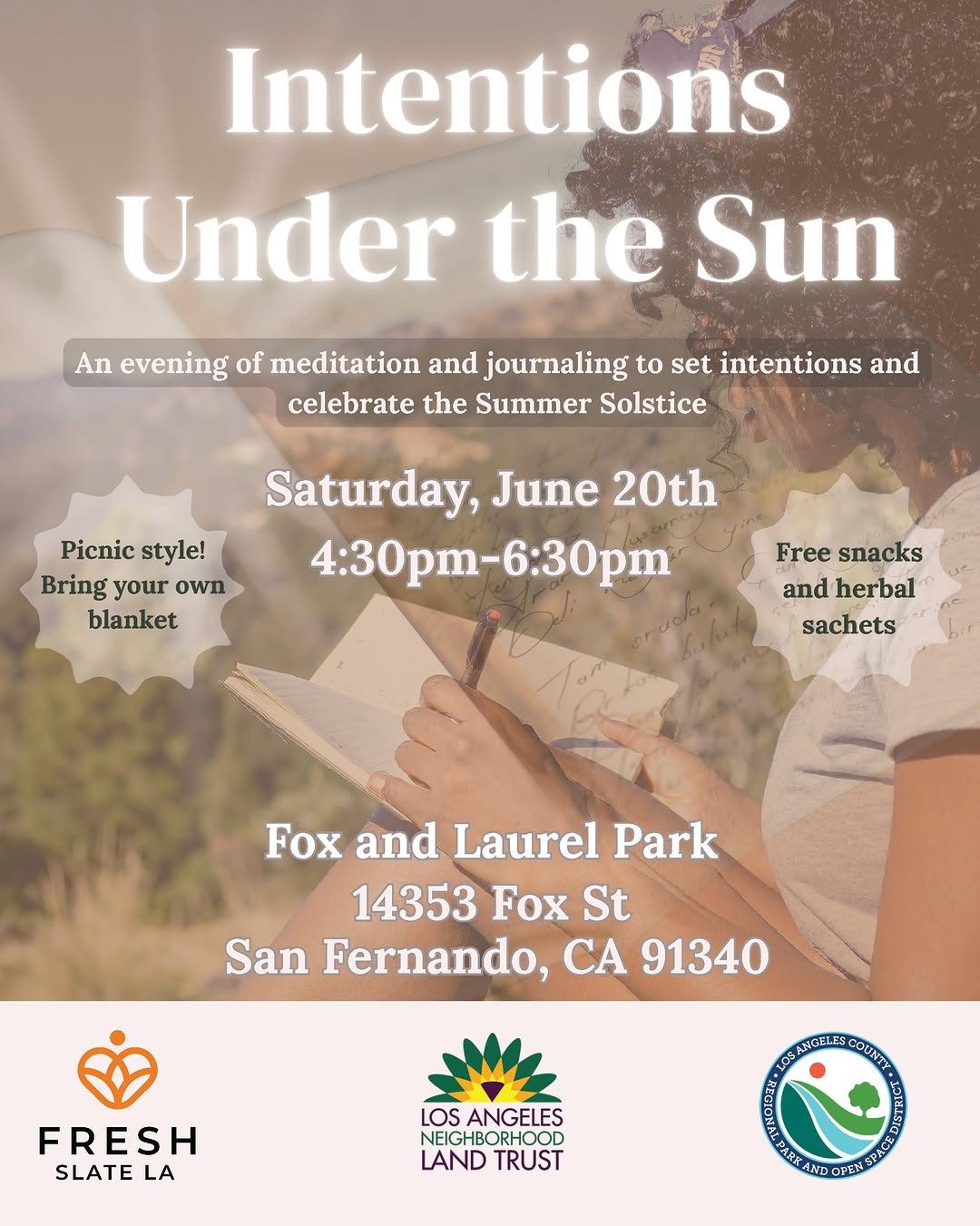 Intentions Under the Sun event flyer (English)
